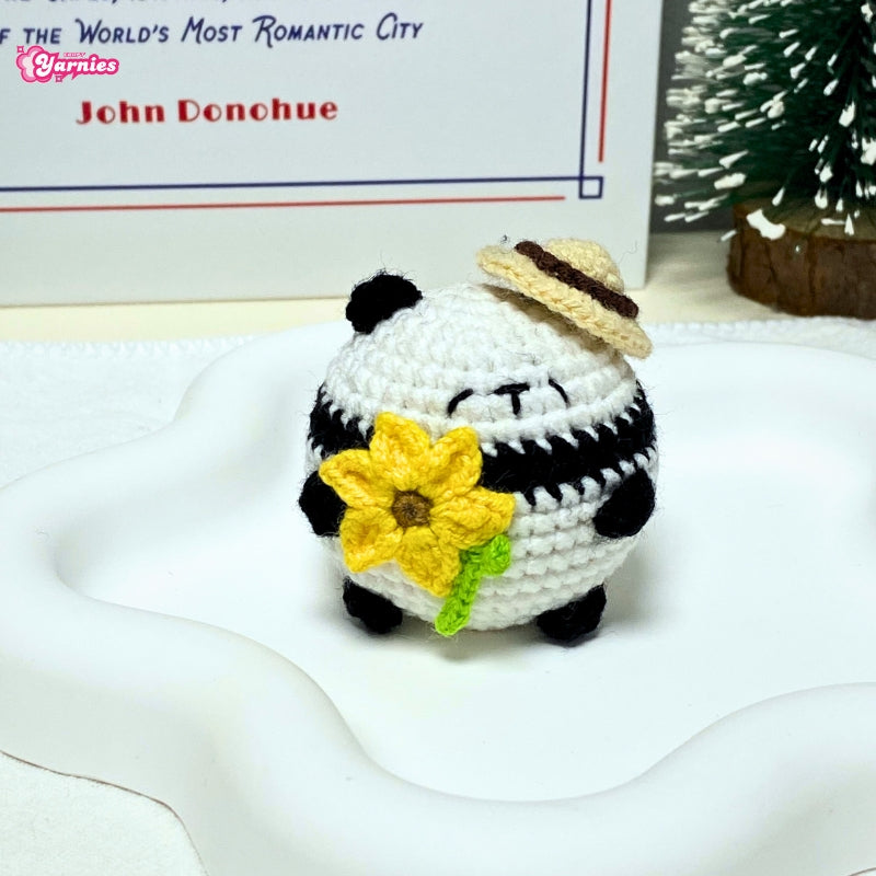 Hand-crocheted bag charm Panda