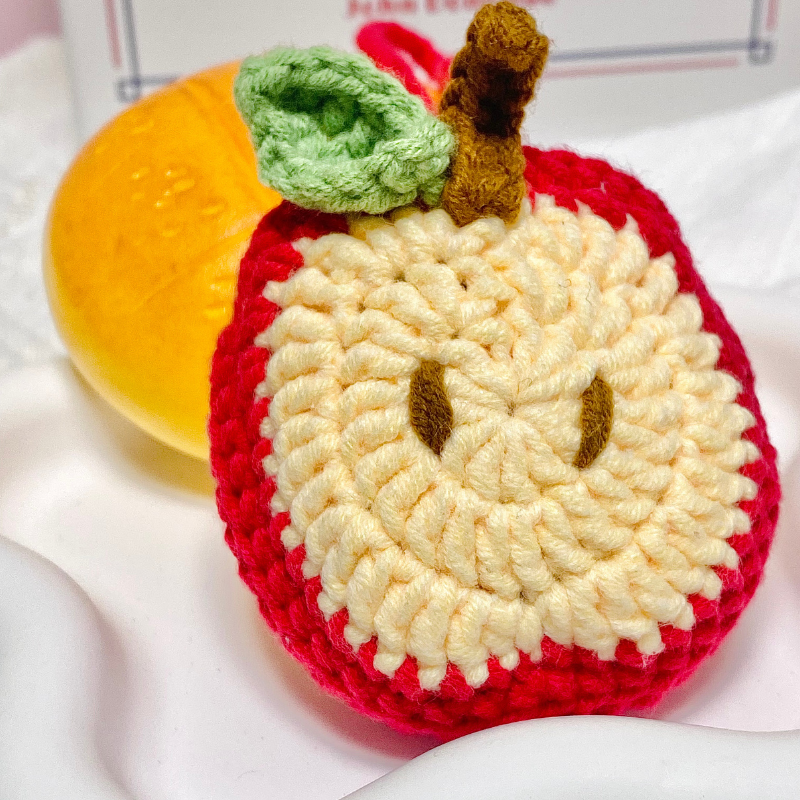 Hand-Crocheted Apple Bluetooth Earphone bag