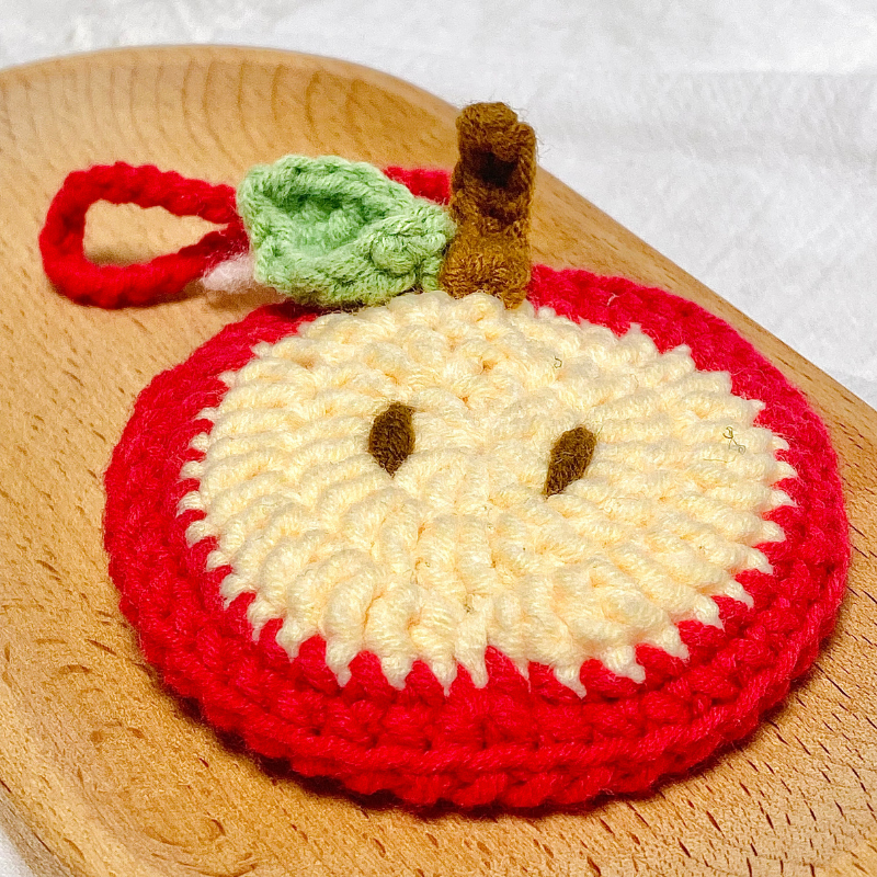 Hand-Crocheted Apple Bluetooth Earphone bag