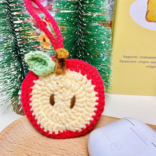 Hand-Crocheted Apple Bluetooth Earphone bag